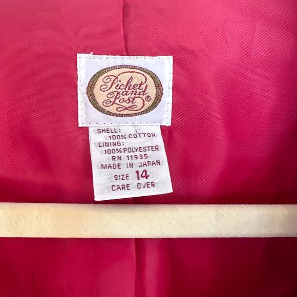 Pink Barbiecore Corduroy Blazer Jacket Size 14 - Picture 3 of 4